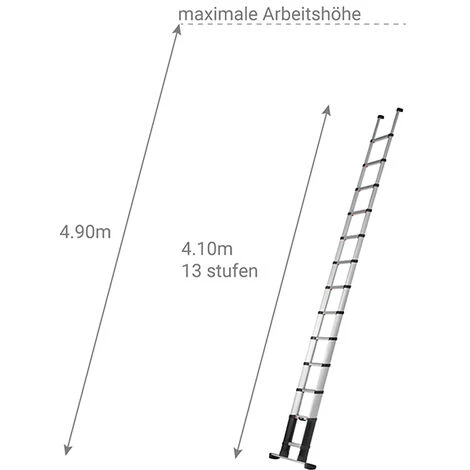 LEITER EXPERTEN - MATISERE Teleskopleiter 4,10m TELESTEPS Mit Traverse, Aus Aluminium - TEL-70241WS 2 LEITER EXPERTEN - MATISERE Teleskopleiter 4,10m TELESTEPS Mit Traverse, Aus Aluminium - TEL-70241WS – Bild 2