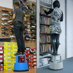 STEHLEITER EXPERTEN - MATISERE Rolltritt Rot - Maximale Arbeitshöhe 2.42m - 5000069 -Leitern Verkaufsladen 10221863 5