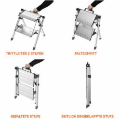 HAILO Klapptritt Für Profis - 2 Stufen - Maximale Arbeitshöhe 2.40m - 4310-100 7 HAILO Klapptritt Für Profis - 2 Stufen - Maximale Arbeitshöhe 2.40m - 4310-100 -Leitern Verkaufsladen 10221879 3