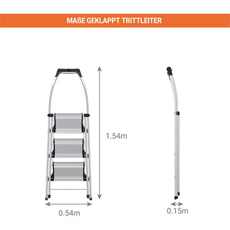 HAILO Klapptritt Für Profis - 3 Stufen - Maximale Arbeitshöhe 2.49m - 4303-201 3 HAILO Klapptritt Für Profis - 3 Stufen - Maximale Arbeitshöhe 2.49m - 4303-201 – Bild 3