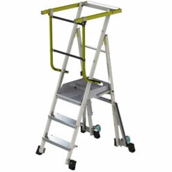 STEHLEITER EXPERTEN - MATISERE Mobile Podestleiter Klappbar 2 Stufen - Maximale Arbeitshöhe 2.50m - PAM2