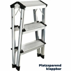 Flexilife Aluminium Tritt / Leiter Trittleiter Klapptritt 2 X 3 Stufen Bis 150 Kg Belastbar, Höhe: Ca. 60 Cm -Leitern Verkaufsladen 12134865 5
