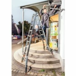 KRAUSE SYSTEMS Krause Televario Alu Teleskopleiter Mehrzweckleiter 4x5 Sprossen Gelenkleiter -Leitern Verkaufsladen 12201366 4