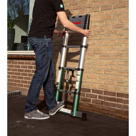 VONROC Profi Teleskopleiter 3,2 Meter, Gemäß DEKRA-Zertifizierung Und EN 131, Sehr Robust Gebaut Und Montiert Für Ihre Sicherheit – Mit Softclose-System Und Querträger Für Zusätzliche Stabilität 2 VONROC Profi Teleskopleiter 3,2 Meter, Gemäß DEKRA-Zertifizierung Und EN 131, Sehr Robust Gebaut Und Montiert Für Ihre Sicherheit – Mit Softclose-System Und Querträger Für Zusätzliche Stabilität – Bild 2