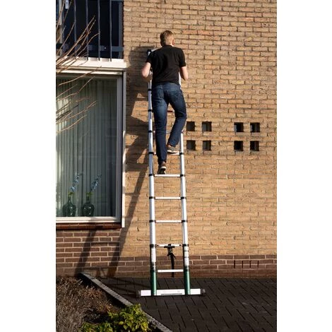 VONROC Profi Teleskopleiter 3,2 Meter, Gemäß DEKRA-Zertifizierung Und EN 131, Sehr Robust Gebaut Und Montiert Für Ihre Sicherheit – Mit Softclose-System Und Querträger Für Zusätzliche Stabilität 3 VONROC Profi Teleskopleiter 3,2 Meter, Gemäß DEKRA-Zertifizierung Und EN 131, Sehr Robust Gebaut Und Montiert Für Ihre Sicherheit – Mit Softclose-System Und Querträger Für Zusätzliche Stabilität – Bild 3