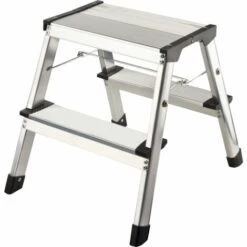 Flexilife Aluminium Tritt / Leiter Trittleiter Klapptritt 2 X 2 Stufen Bis 150 Kg Belastbar, Höhe: Ca. 40 Cm