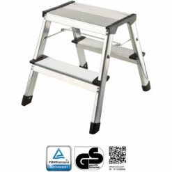 Flexilife Aluminium Tritt / Leiter Trittleiter Klapptritt 2 X 2 Stufen Bis 150 Kg Belastbar, Höhe: Ca. 40 Cm -Leitern Verkaufsladen 12323396 3