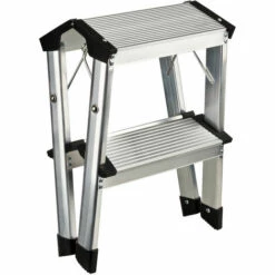 Flexilife Aluminium Tritt / Leiter Trittleiter Klapptritt 2 X 2 Stufen Bis 150 Kg Belastbar, Höhe: Ca. 40 Cm -Leitern Verkaufsladen 12323396 4