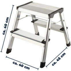 Flexilife Aluminium Tritt / Leiter Trittleiter Klapptritt 2 X 2 Stufen Bis 150 Kg Belastbar, Höhe: Ca. 40 Cm -Leitern Verkaufsladen 12323396 5
