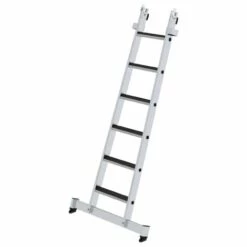 G&UUML;NZBURGER STEIGTECHNIK Günzburger Stufen-Glasreinigerleiter Mit Nivello-Traverse Clip-step R13, 6-stufiges Unterteil