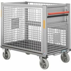 GÜNZBURGER STEIGTECHNIK Günzburger Rettungstechnik Universal-Rollcontainer Mit Gitterbox Hoch