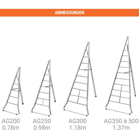 LEITER EXPERTEN - MATISERE Obstbaumleiter Aus Aluminium 3,00m - 8 Sprossen - Spitzer Zulauf - AG300 2 LEITER EXPERTEN - MATISERE Obstbaumleiter Aus Aluminium 3,00m - 8 Sprossen - Spitzer Zulauf - AG300 – Bild 2