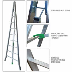 LEITER EXPERTEN - MATISERE Obstbaumleiter Aus Aluminium 2,00m - 4 Sprossen - Spitzer Zulauf - AG200 -Leitern Verkaufsladen 13696324 5