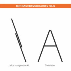 LEITER EXPERTEN - MATISERE Aluminium Mehrzweckleiter, 2-teilig Und Selbsttragend 8 Sprossen - 8508 -Leitern Verkaufsladen 13696327 4