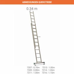 LEITER EXPERTEN - MATISERE Schiebleiter: Gefaltete Größe 2.00m /ungefaltete Größe 3.13m - 7207 -Leitern Verkaufsladen 13696362 5
