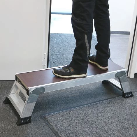 Jumbo® Arbeitsplattform Aluminium Holz 100 X 30 Cm Plattform- Höhe 0,30 M Klappbar Treppe Tritt Montage- Arbeitsbühne 3 Jumbo® Arbeitsplattform Aluminium Holz 100 X 30 Cm Plattform- Höhe 0,30 M Klappbar Treppe Tritt Montage- Arbeitsbühne – Bild 3