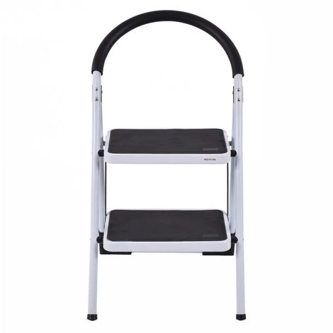 COSTWAY Trittleiter Klapptritt Weiss, Stehleiter Klappbar, Haushaltsleiter Stufenleiter Platzsparend, Metall, Stufenstehleiter 150 Kg Tragkraft 2-Stufen-Trittleiter 3 COSTWAY Trittleiter Klapptritt Weiss, Stehleiter Klappbar, Haushaltsleiter Stufenleiter Platzsparend, Metall, Stufenstehleiter 150 Kg Tragkraft 2-Stufen-Trittleiter – Bild 3