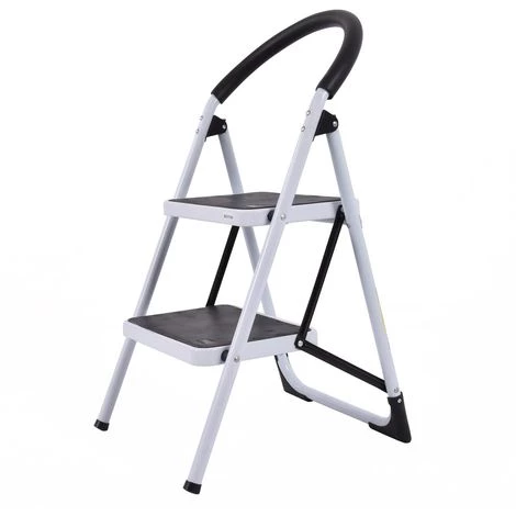 COSTWAY Trittleiter Klapptritt Weiss, Stehleiter Klappbar, Haushaltsleiter Stufenleiter Platzsparend, Metall, Stufenstehleiter 150 Kg Tragkraft 2-Stufen-Trittleiter 5 COSTWAY Trittleiter Klapptritt Weiss, Stehleiter Klappbar, Haushaltsleiter Stufenleiter Platzsparend, Metall, Stufenstehleiter 150 Kg Tragkraft 2-Stufen-Trittleiter – Bild 5