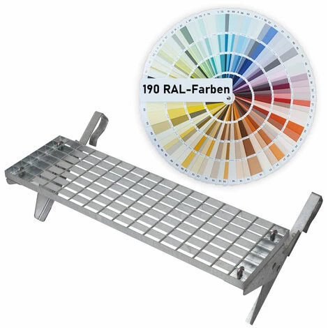 TOPLEITER Dachtritt-Set 80x25cm, Klemm-Montage, Verzinkt 1 TOPLEITER Dachtritt-Set 80x25cm, Klemm-Montage, Verzinkt