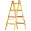 BRENNENSTUHL Holz-Stehleiter 2x4 Sprossen Höhe Stehleiter 1.2m