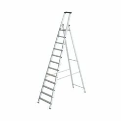 EUROKRAFTPRO Günzburger Steigtechnik Stufen-Stehleiter, Einseitig - Standard-Ausführung - 12