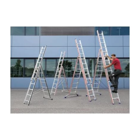 HYMER Alu-Mehrzweckleiter - Einsteigermodell, Max Arbeitshöhe 7,31 M 2 HYMER Alu-Mehrzweckleiter - Einsteigermodell, Max Arbeitshöhe 7,31 M – Bild 2