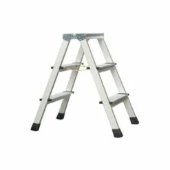 ZARGES Profi-Stufenleiter, Eloxiert - Beidseitig Begehbar, 2 X 3 Stufen