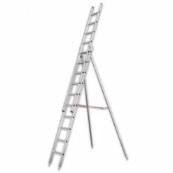 ILLER LEITER Iller Obstbaumleiter 9,2m AH, 2-teilig Mit Stützen Und 2x16 Sprossen