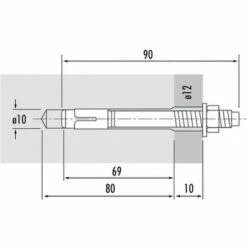 HAILO PROFESSIONAL Hailo Hilti Bolzenanker Zur Befestigung Von Leitern Und Halterung Aus Verzinktem Stahl