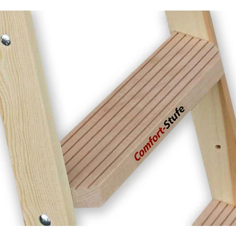 Euroline Holz Stufenstehleiter Mit Comfort-Stufen Mit Werkzeugablage 2x5 Stufen 2 Euroline Holz Stufenstehleiter Mit Comfort-Stufen Mit Werkzeugablage 2x5 Stufen – Bild 2