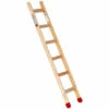 Euroline Holz Sprossenanlegeleiter Inkl. 2 Rutschsichere Leiterfüße 6 Sprossen