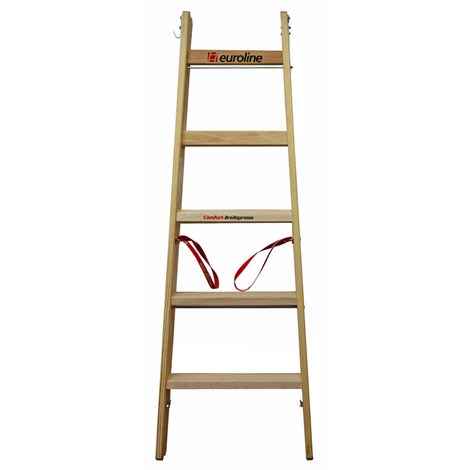 Euroline Holz Sprossenstehleiter Mit Comfort-Breitsprossen Und Eimerhaken 2x4 Sprossen 4 Euroline Holz Sprossenstehleiter Mit Comfort-Breitsprossen Und Eimerhaken 2x4 Sprossen – Bild 4