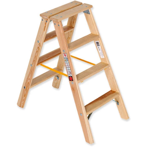 Euroline Holz Stufenstehleiter 2x4 Stufen 1 Euroline Holz Stufenstehleiter 2x4 Stufen