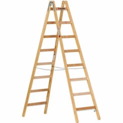 Euroline Holz Sprossenstehleiter 2x8 Sprossen