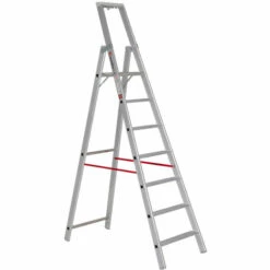 Euroline 22577 Stufenstehleiter Mit Sicherheitsbrücke 7 Stufen