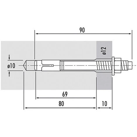 HAILO PROFESSIONAL Hailo Bolzenanker Hilti M10x90 Typ 200 Edelstahl 1.4571/ASTM316 4er-Set 1 HAILO PROFESSIONAL Hailo Bolzenanker Hilti M10x90 Typ 200 Edelstahl 1.4571/ASTM316 4er-Set