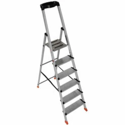 Euroline 22578 Stufenstehleiter Mit Sicherheitsbrücke Und Werkzeugablage 6 Stufen