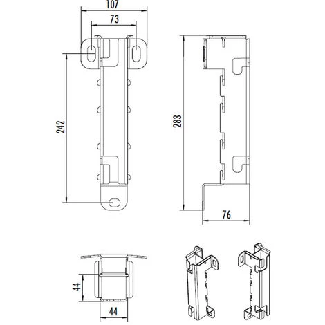 HAILO PROFESSIONAL Hailo Führungshülse Typ ECONORM Aus Edelstahl 44x44mm, Wandabstand 180mm 1 HAILO PROFESSIONAL Hailo Führungshülse Typ ECONORM Aus Edelstahl 44x44mm, Wandabstand 180mm