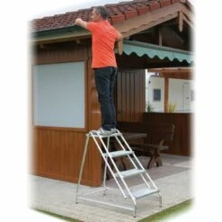 G&UUML;NZBURGER STEIGTECHNIK Günzburger Aluminium Arbeitspodest 3 Stufen -Leitern Verkaufsladen 17401239 3