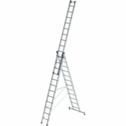 G&UUML;NZBURGER STEIGTECHNIK Günzburger Mehrzweckleiter Mit Nivello® Traverse 3x12 Sprossen