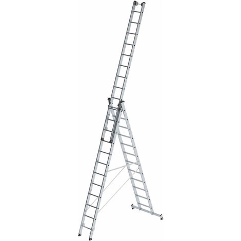 GÜNZBURGER STEIGTECHNIK Günzburger Mehrzweckleiter Mit Nivello® Traverse 3x12 Sprossen 1 GÜNZBURGER STEIGTECHNIK Günzburger Mehrzweckleiter Mit Nivello® Traverse 3x12 Sprossen