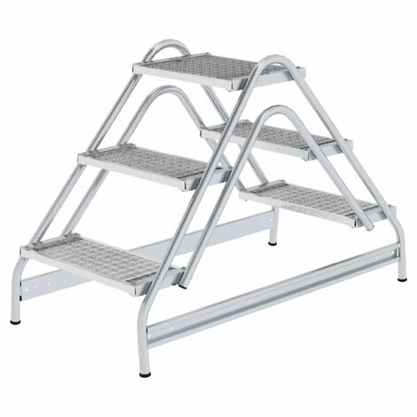 GÜNZBURGER STEIGTECHNIK Günzburger Stahl-Gitterrost Arbeitspodest 2x3 Stufen 1 GÜNZBURGER STEIGTECHNIK Günzburger Stahl-Gitterrost Arbeitspodest 2x3 Stufen