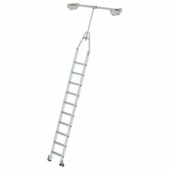 G&UUML;NZBURGER STEIGTECHNIK Günzburger Aluminium-Regalleiter Für Doppelregal Drehbar 10 Stufen