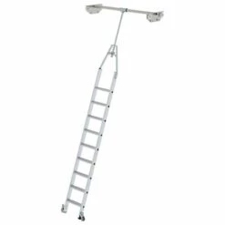 G&UUML;NZBURGER STEIGTECHNIK Günzburger Aluminium-Regalleiter Für Doppelregal Drehbar 9 Stufen