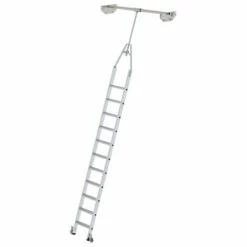 G&UUML;NZBURGER STEIGTECHNIK Günzburger Aluminium-Regalleiter Für Doppelregal Drehbar 11 Stufen