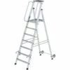 G&UUML;NZBURGER STEIGTECHNIK Günzburger Aluminium-Stehleiter Mit Rollen Und Griff 7 Stufen