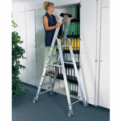 G&UUML;NZBURGER STEIGTECHNIK Günzburger Stehleiter Einseitig Begehbar Mit Rollen 12 Stufen -Leitern Verkaufsladen 17402963 3