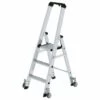 G&UUML;NZBURGER STEIGTECHNIK Günzburger Stehleiter Einseitig Begehbar Mit Rollen 3 Stufen