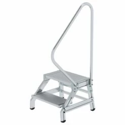 G&UUML;NZBURGER STEIGTECHNIK Günzburger Aluminium Montagetritt Starr Mit Handlauf 2 Stufen