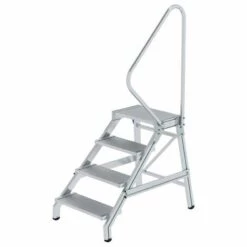 G&UUML;NZBURGER STEIGTECHNIK Günzburger Aluminium Montagetritt Starr Mit Handlauf 4 Stufen